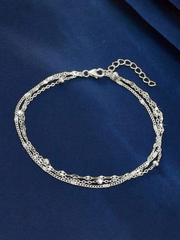 925 Sterling Silver Lips Multi Layer Bracelet