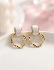 Abstract Gold Drop Earrings