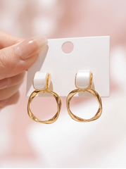 Abstract Gold Drop Earrings