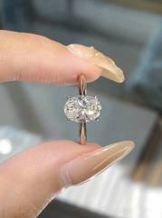 1ct Oval Cut Ring – 925 Sterling Silver Solitaire Promise Ring