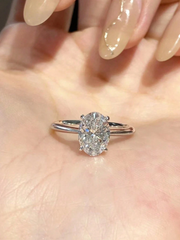 1ct Oval Cut Ring – 925 Sterling Silver Solitaire Promise Ring
