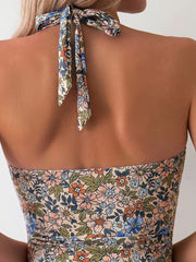 Vintage Floral Tummy Control One Piece Swimsuit
