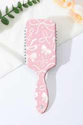 Pink Bow Print Anti-Static Air Cushion Comb