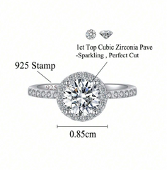 Classic Sparkle Round CZ Ring – 925 Sterling Silver