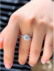 Classic Sparkle Round CZ Ring – 925 Sterling Silver