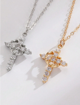Crown & Cross Pendant Necklace