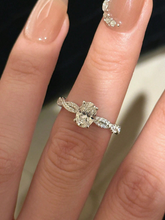 925 Sterling Silver Oval Cut Ring with CZ Side Stones