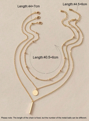 Gold Layered Circle Pendant Necklace