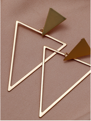 Golden Geo Triangle Drop Earrings