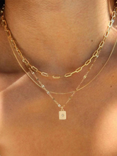Gold Multi-Layer Pendant Necklace Set