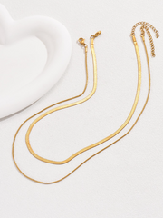 Gold Minimalist Chain Necklace Set