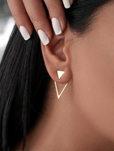 Gold Minimalist Triangle Stud Earrings