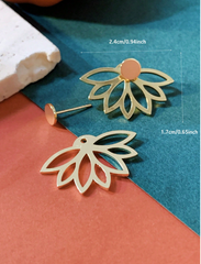 Gold Petal Stud Earrings
