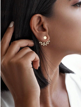 Gold Petal Stud Earrings
