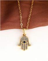 Gold Evil Eye Pendant Necklace