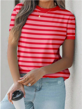 Women’s Casual Striped T-Shirt – Loose Fit Summer Top