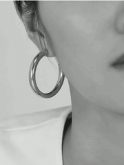 Minimalist Silver Hoop Earrings Set (3-Piece)
