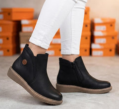 Women’s Comfortable Zip Ankle Boots – Casual Winter Walking Boots