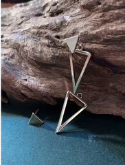 Silver Minimalist Triangle Stud Earrings
