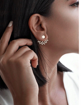 Silver Petal Stud Earrings