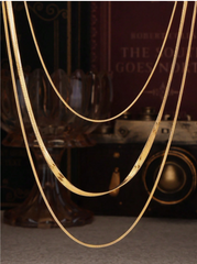 Triple Layer Gold Snake Chain Necklace Set
