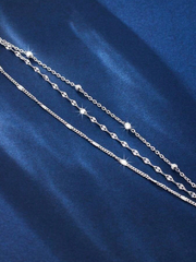 925 Sterling Silver Lips Multi Layer Bracelet