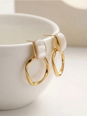 Abstract Gold Drop Earrings