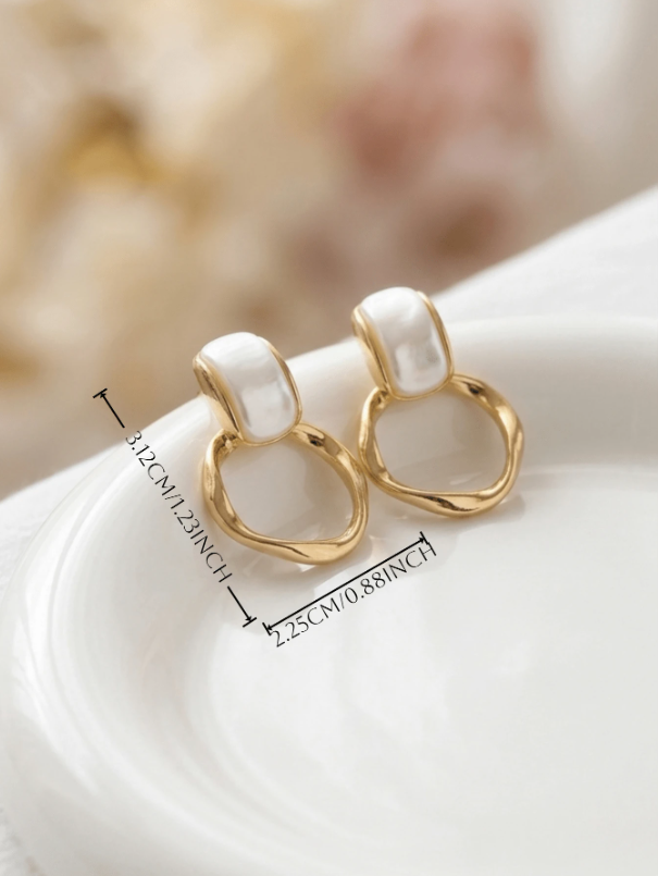 Abstract Gold Drop Earrings