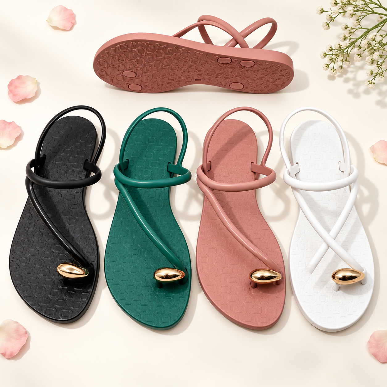Luna Strappy Flat Sandals | PLEASE SIZE UP 1 SIZE