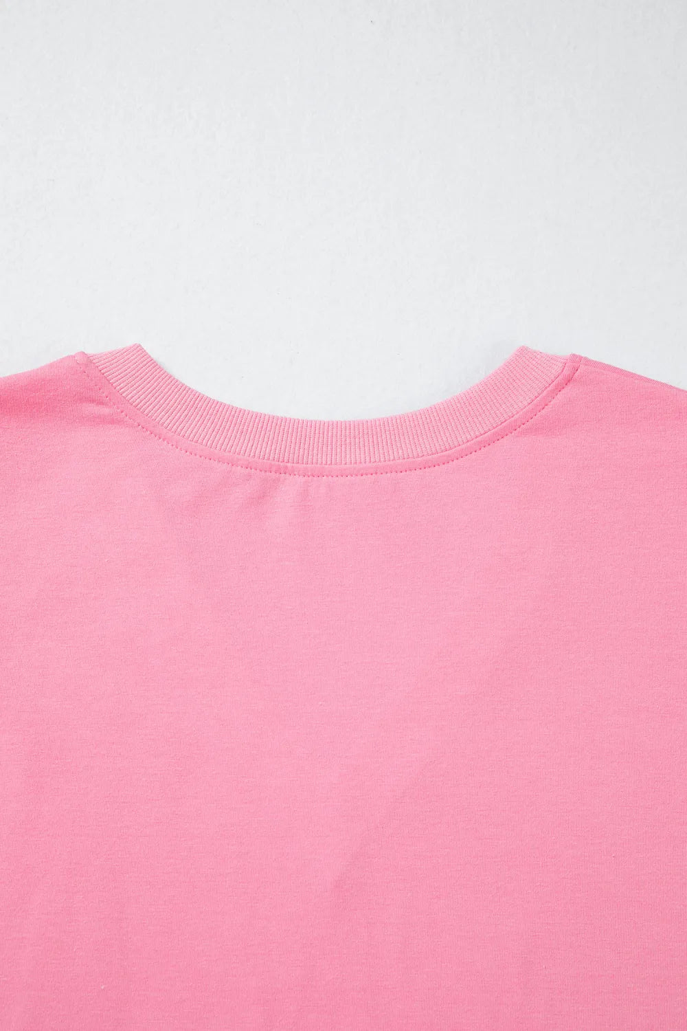 Bonbon Solid Color V-Neck Short Puff Sleeve Blouse