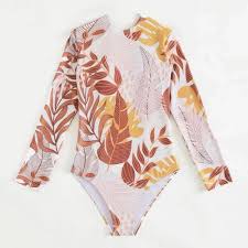 Desert Botanical Long Sleeve One Piece Swimsuit