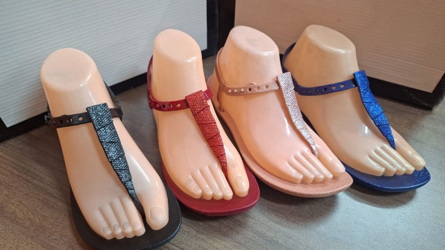Embellished Flat Ankle Strap Sandals | PLEASE SIZE UP 1 SIZE
