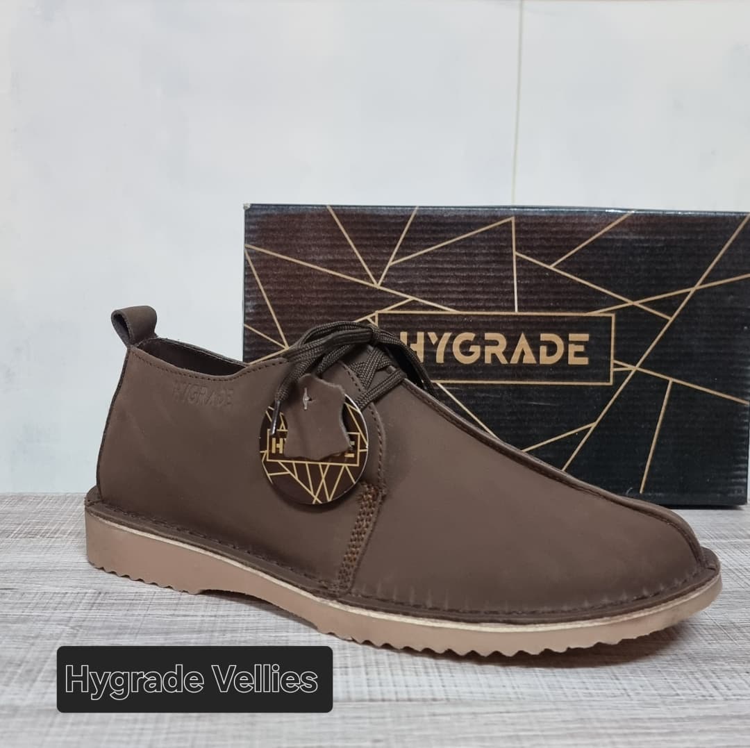 Hygrade men's genuine leather vellies dark brown South African casual shoes