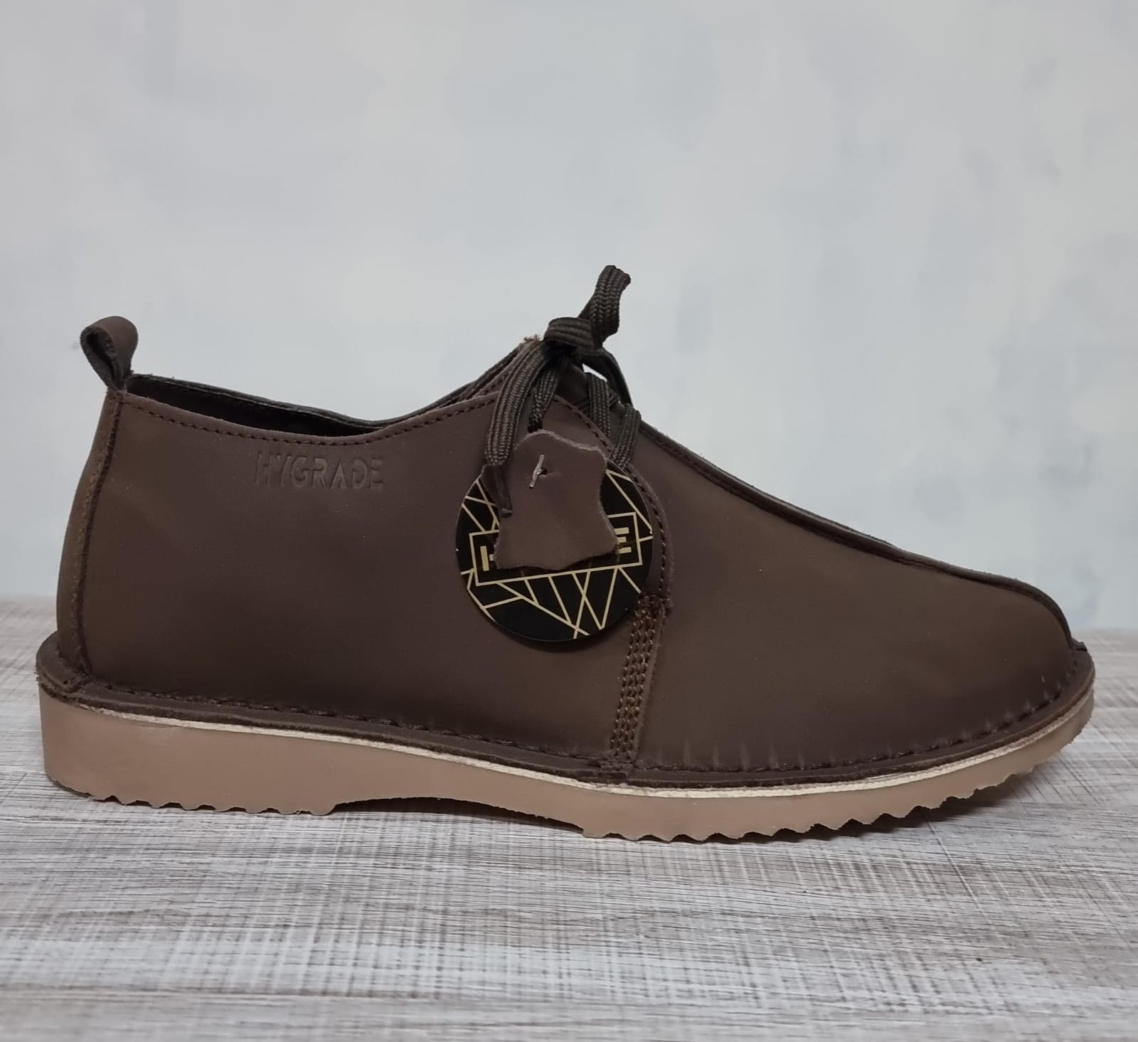 Hygrade men's genuine leather vellies dark brown South African casual shoes