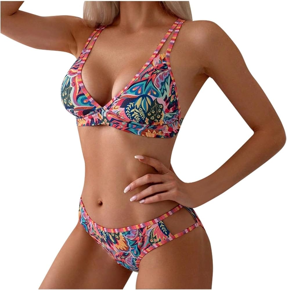 Boho Paisley Print Bikini Set