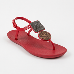 Textured Detail Flat Ankle Strap Sandals | PLEASE SIZE UP 1 SIZE