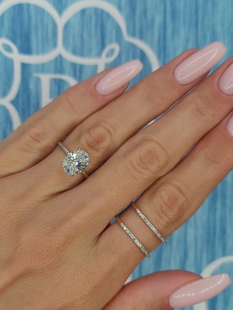 1ct Oval Cut Ring – 925 Sterling Silver Solitaire Promise Ring