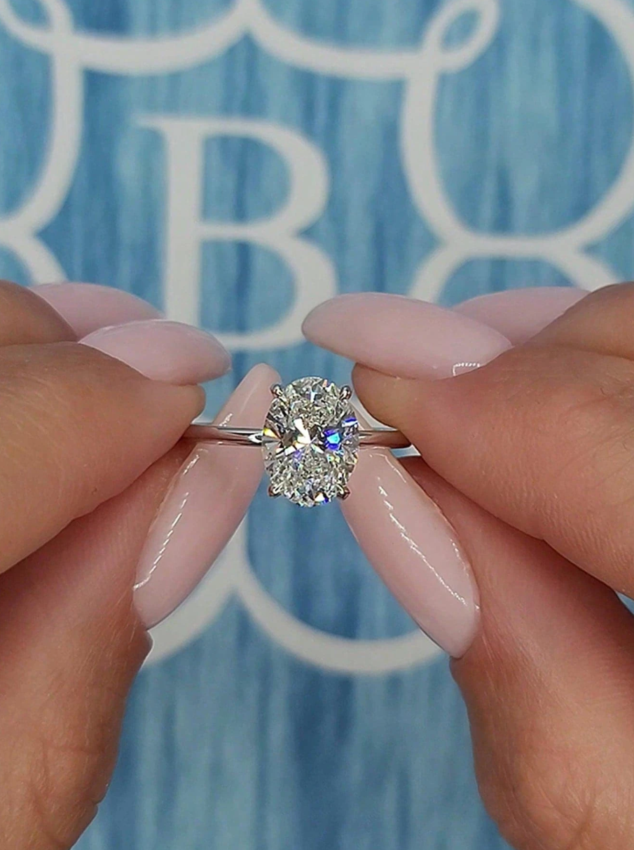 1ct Oval Cut Ring – 925 Sterling Silver Solitaire Promise Ring