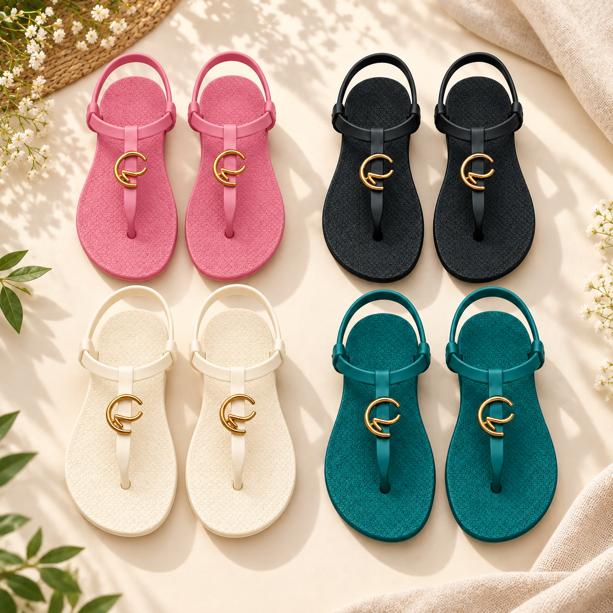 Sienna Gold Accent Sandals | PLEASE SIZE UP 1 SIZE
