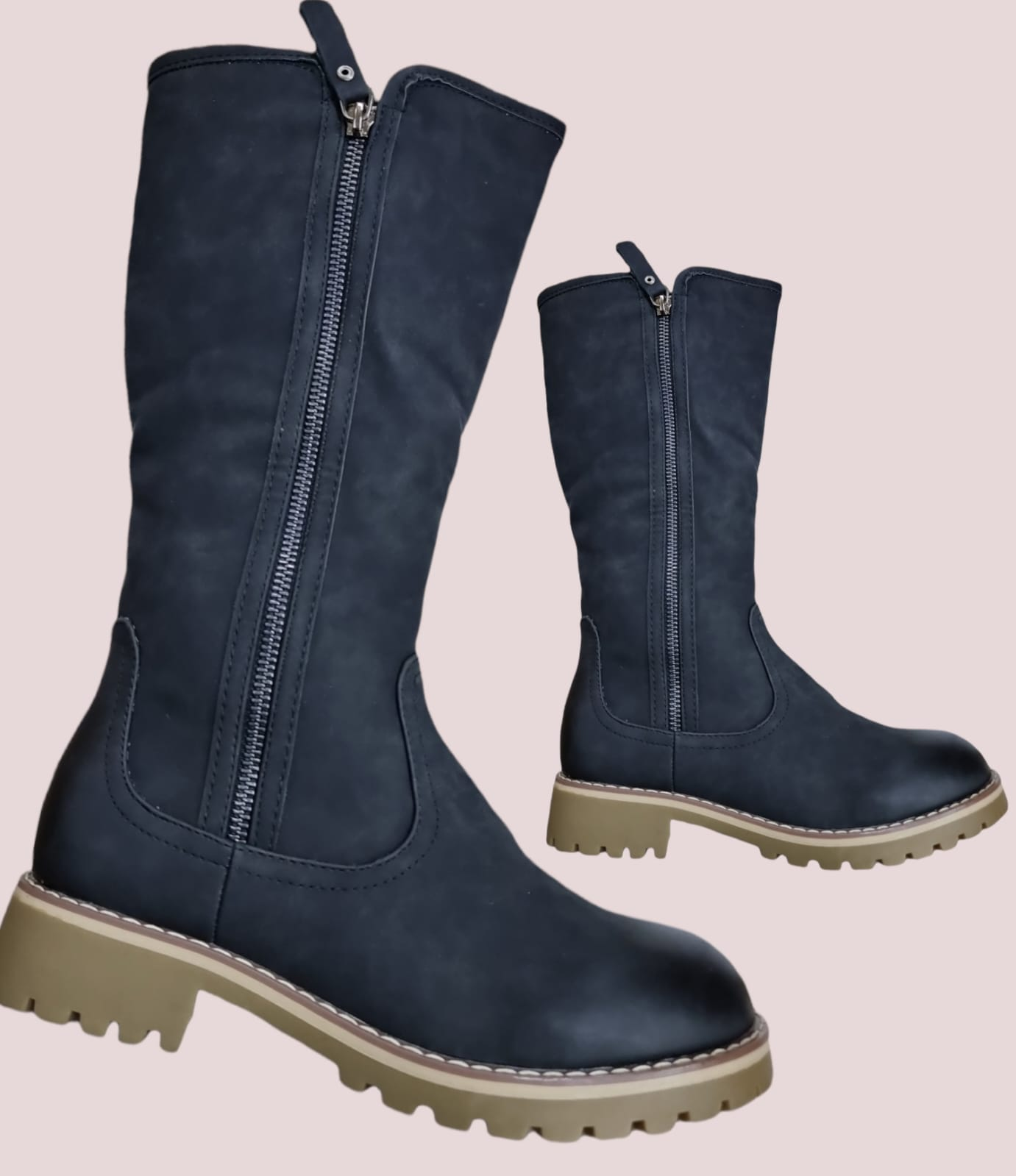 TC Fully Fur-Lined Nubuck Long Winter Boots
