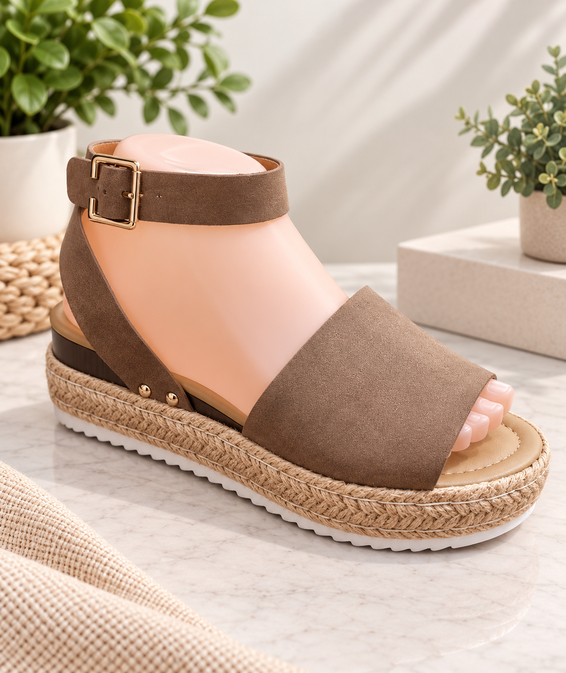 Women’s Espadrille Wedge Sandals – Platform Ankle Strap Sandals