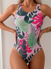 Tropical Print One Piece Swimsuit