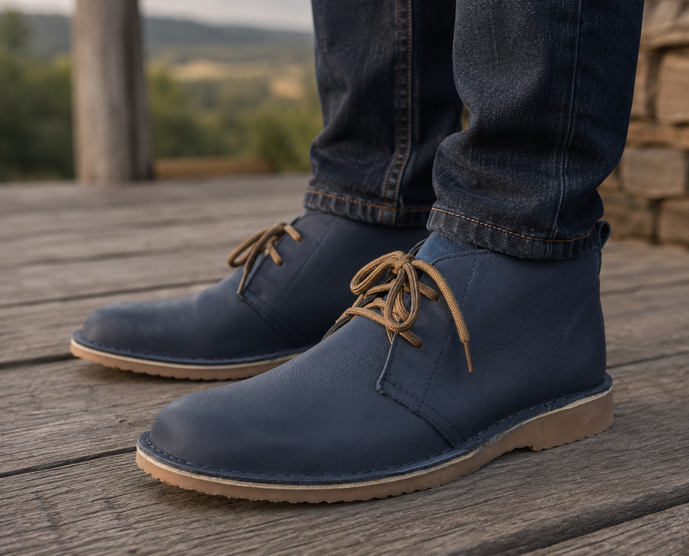 Men's Navy Safari Premium Vellies