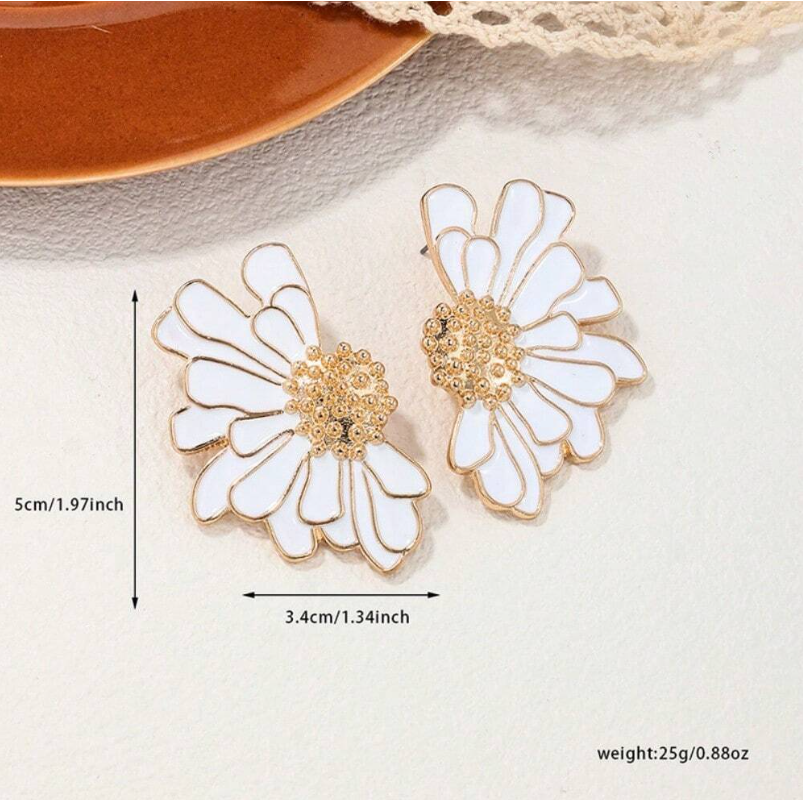 Daisy Flower Statement Earrings