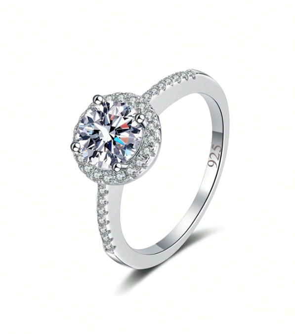 Classic Sparkle Round CZ Ring – 925 Sterling Silver