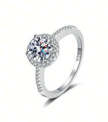 Classic Sparkle Round CZ Ring – 925 Sterling Silver