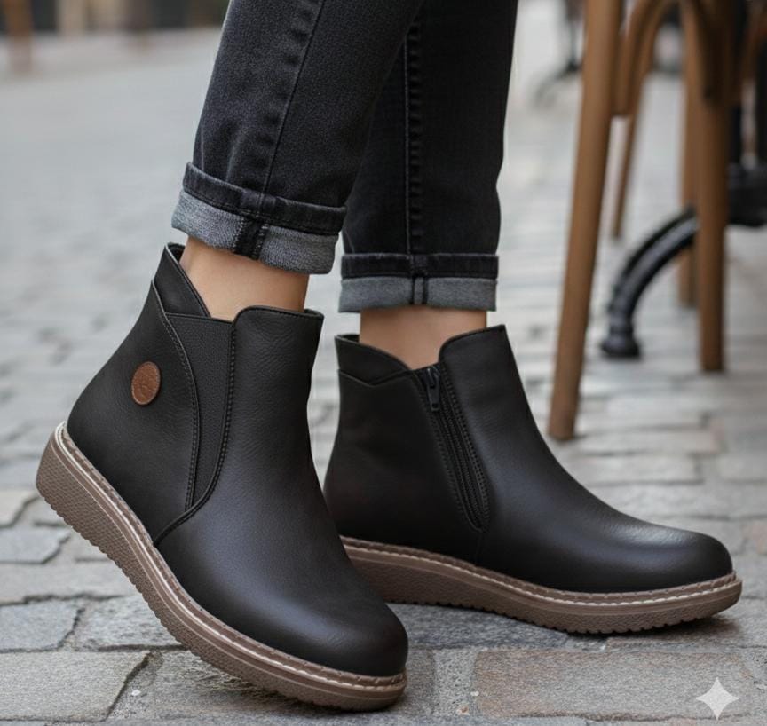 Women’s Comfortable Zip Ankle Boots – Casual Winter Walking Boots