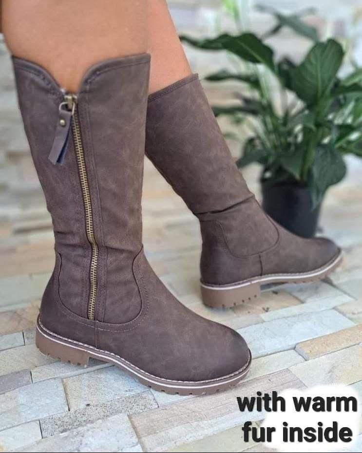 CozyStride Fur-Lined Knee High Winter Boots