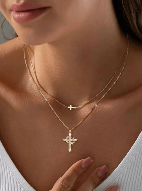 Crown & Cross Pendant Necklace