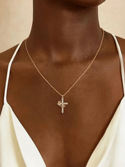 Crown & Cross Pendant Necklace
